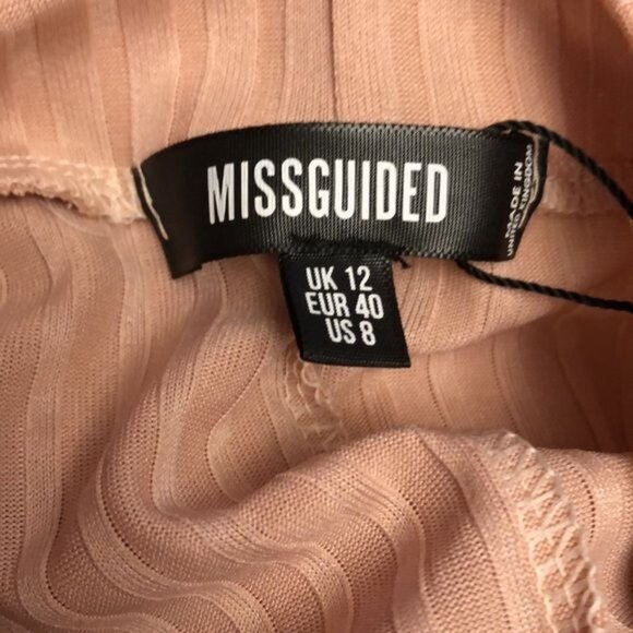 Missguided Ribbed T Shirt Cycle Size 8 Pink - Picture 5 of 5